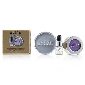 Magnificent Metals Foil Finish Eye Shadow With Mini Stay All Day Liquid Eye Primer - # Metallic Violet