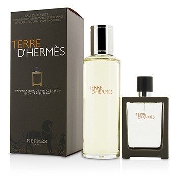 Hermes Terre DHermes Eau De Toilette Refillable Spray 30ml + Refill 125ml