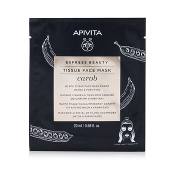 Apivita Express Beauty Black Tissue Face Mask with Carob (Detox & Purifying)