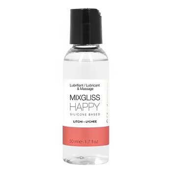 MIXGLISS Happy 2 in 1 Silicone Based Lubricant & Massage - Litchi