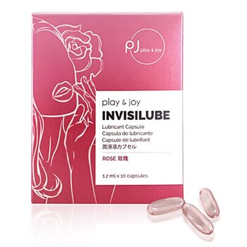 PLAY & JOY InvisiLube Capsule Silicone Lubricant - Rose 10 pcs