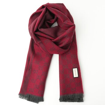 Gucci HALF GG LOGO WOOL SCARF  344994