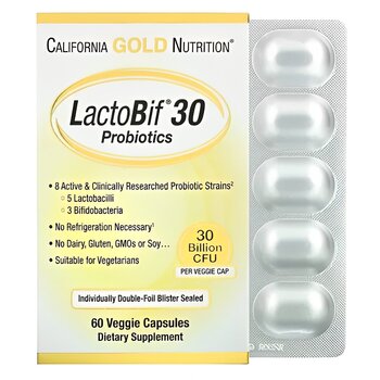 California Gold Nutrition LactoBif Probiotics 30 Billion CFU - 60pcs