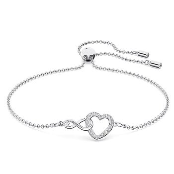 Swarovski Infinity bracelet 5524421 - Infinity and heart, White, Rhodium plated