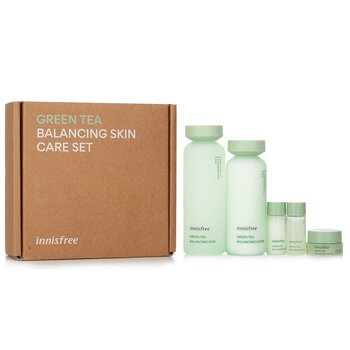 Green Tea Balancing Skin Care Set (Toner 200ml + Lotion 160ml + Cream 10ml + Toner 15ml + Lotion 15ml)