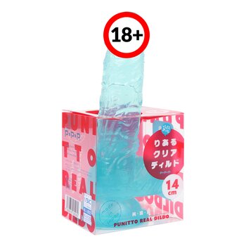 ?Made in Japan?Punitto Clear Real Dildo 14cm - # Ice Blue