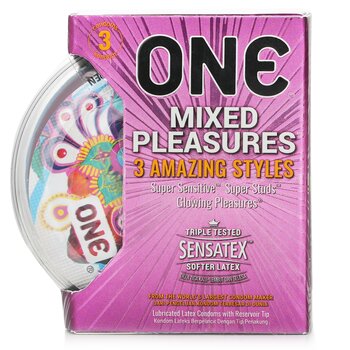 One Mixed Pleasures Condom 3pcs