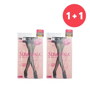 SlimWalk ?1+1 Set?Compression Pantyhose With Supporting Function For Pelvis - # Black (Size: M-L)