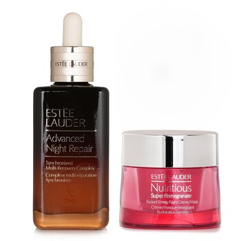 Estee Lauder Nutritious Super-Pomegranate Radiant Energy Night Creme/ Mask + Advanced Night Repair Synchronized Multi-Recovery Complex