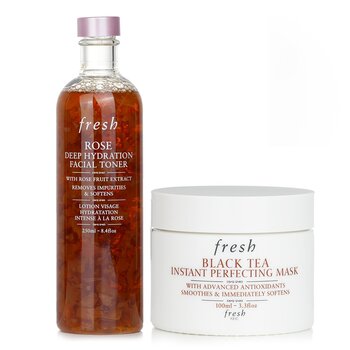 Fresh Black Tea Instant Perfecting Mask + Rose Deep Hydration Facial Toner